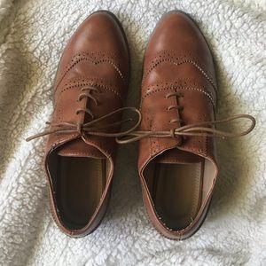 ASOS brown Oxford hard leather shoes